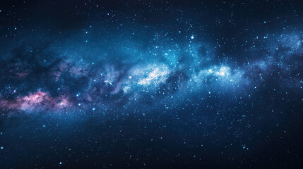 Wall Mural - A mesmerizing view of a star-filled galaxy with vibrant, colorful interstellar clouds set against the dark expanse of outer space.