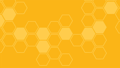 Poster - Abstract yellow honeycomb background design. beehive with hexagon grid cells on yellow background