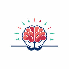 Wall Mural - brain and head icon logo. mental health.