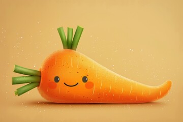 Sticker - Cute Smiling Carrot Illustration