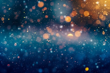 A bright bokeh texture with falling snow and starry light effects