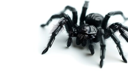 a black spider isolated on a white background.