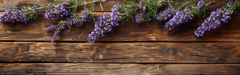 Thank You Bouquet: Lavender and Wooden Tag on Rustic Wood Texture Background