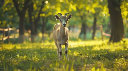 Wall Mural - Goat present in the park