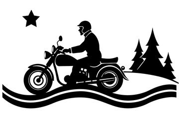 vintage motorcycle silhouette vector illustration