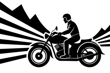 Wall Mural - vintage motorcycle silhouette vector illustration 