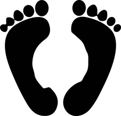 Wall Mural - Footprints human silhouette vector. Shoe sole print . Foot print tread, boots, sneakers. Impression icon barefoot Footsteps female,