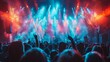 © Muhammad - A large crowd enjoys a live concert illuminated by colorful stage lights Independence day of America