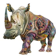 Wall Mural - Rhinoceroses cartoon Bohemian