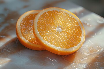 Fresh Orange Slices in Sunlight