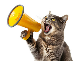 a cat holding a megaphone