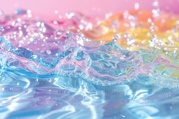 Sticker - Vibrant Water Splash with Pastel Colors