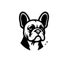 Wall Mural -  french bulldog logo template editable black and white vector