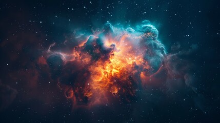 Wall Mural - a nebula, showcasing its cosmic glow and ethereal presence against a clean background.