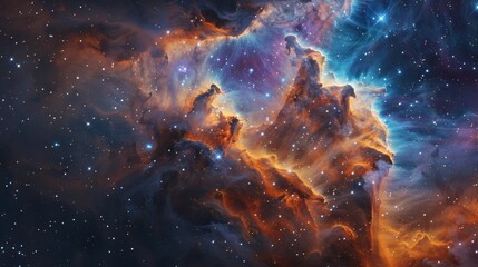 Wall Mural - a nebula, showcasing its cosmic glow and ethereal presence against a clean background.