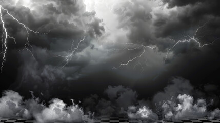 black storm cloud with lightning