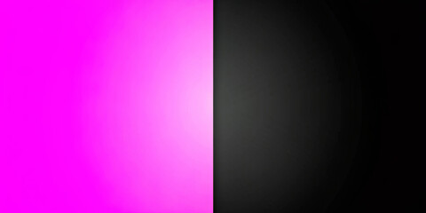 Wall Mural - A vibrant pink-black gradient fills the frame,smoothly transitioning from bright pink on the left to deep black on the right.Image shows a simple,yet impressive contrast of colors,with copy space.AI
