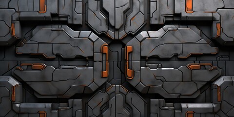 Wall Mural - future galaxy space ship sci fi panel decoration background view