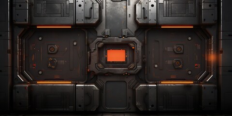 Wall Mural - future galaxy space ship sci fi panel decoration background view