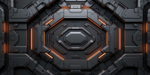 Wall Mural - future galaxy space ship sci fi panel decoration background view