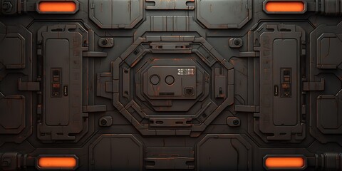 Wall Mural - future galaxy space ship sci fi panel decoration background view