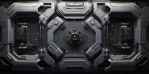 Wall Mural - future galaxy space ship sci fi panel decoration background view