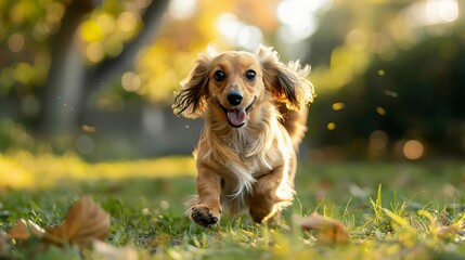 Wall Mural - joyful dachshund portrait with playful expression and cute features pet photography