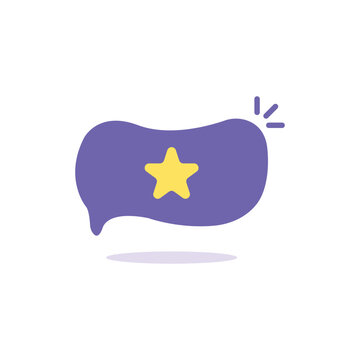 feedback icon like speech bubble with star. concept of thank you message for business or customer experience. trend modern graphic simple premium