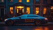 © PandaStockArt - A luxury sedan parked in an upscale urban neighborhood. AI generate illustration