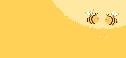 Poster - Honey sign with bee cartoons vector.