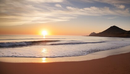 a peaceful sunrise on the beach of the costa azahar