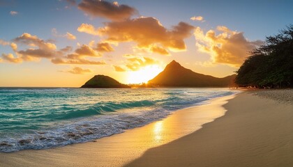 sunrise at lanikai beach in kailua oahu hawaii