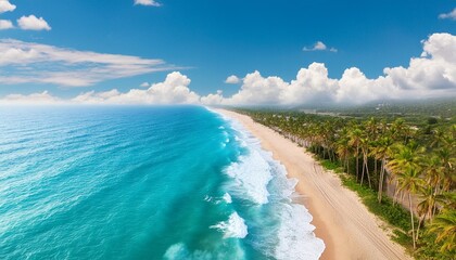 beach and ocean as a background from top view azure water background from top view summer seascape from air travel and vacation image