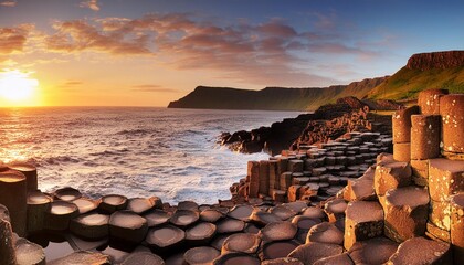 the giant s causeway in northern ireland at sunset