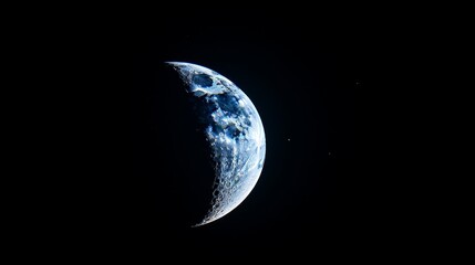 Canvas Print - moon glowing isolated in dark night sky