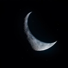 Canvas Print - moon glowing isolated in dark night sky