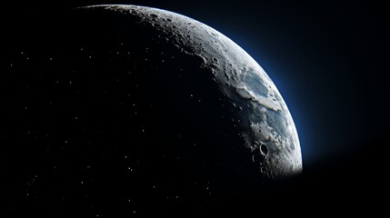 Canvas Print - moon glowing isolated in dark night sky