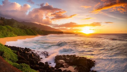 Wall Mural - north shore oahu hawaii sunset