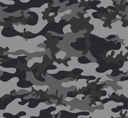 Wall Mural - 
camouflage gray background, dark pattern, repeat texture