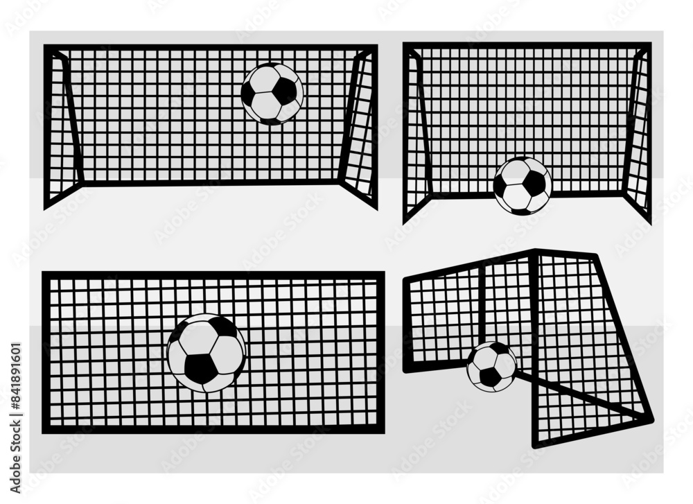 Стоковое векторное изображение «Soccer With Goal Post Svg Silhouette ...