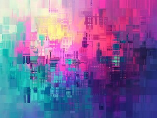 Wall Mural - abstract pixel art background 