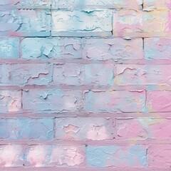 Wall Mural - Pastel pink brick wall textured background