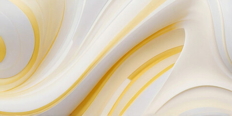 Wall Mural - Yellow and white abstract background with waves