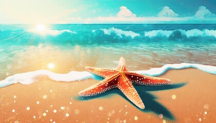 Wall Mural - starfish and shells