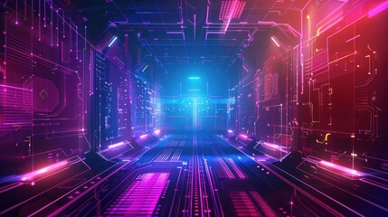 Technology digital cyber control hologram elements abstract panel HUD display interface Background AI generated image