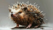 © Oleksandr - A graphic fantasy design of a choleric and grubby fluffy hedgehog with pointed spikes.