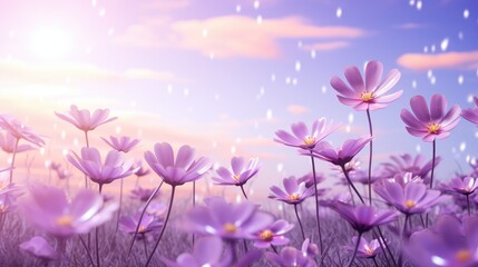 Poster - pink cosmos flowers