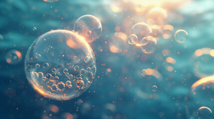 Wall Mural - background with bubbles