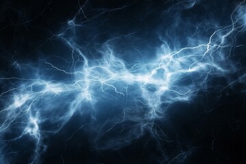 Canvas Print - a blue lightning bolt on a black background