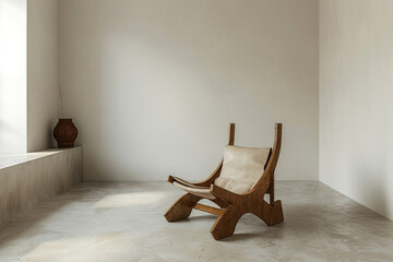 Wall Mural - The Bofinger chair in a minimalist living room, embodying a contemporary sense of style.